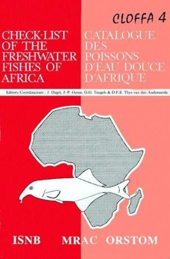 Couverture du livre « Cloffa ; catalogue des poissons d'eau douce d'Afrique » de  aux éditions Ird