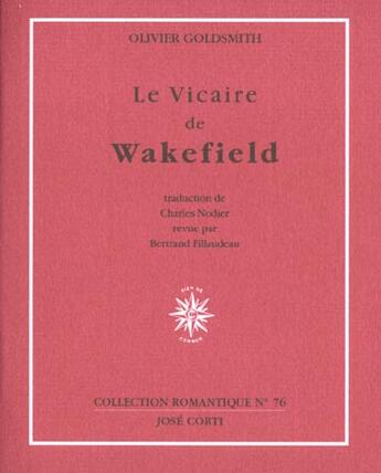 Couverture du livre « Le vicaire de wakefield » de Goldsmith/Nodie aux éditions Corti