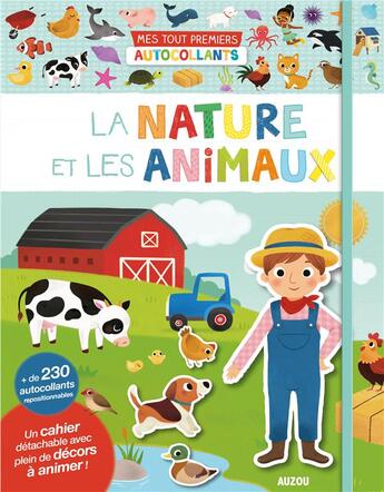 Couverture du livre « Mes tout premiers autocollants - nature et animaux (ne) - 230 autocollants repositionnables » de Kiwi Wu aux éditions Philippe Auzou