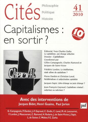 Couverture du livre « Capitalismes : en sortir ? » de  aux éditions Puf