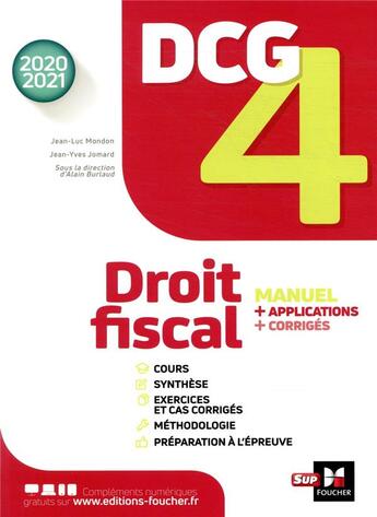 Couverture du livre « Dcg 4 - droit fiscal - manuel et applications - millesime 2020-2021 (édition 2020/2021) » de Jomard/Mondon aux éditions Foucher