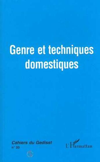 Couverture du livre « GENRE ET TECHNIQUES DOMESTIQUES » de  aux éditions Editions L'harmattan