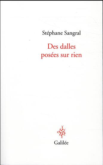 Couverture du livre « Des dalles posées sur rien » de Stephane Sangral aux éditions Galilee