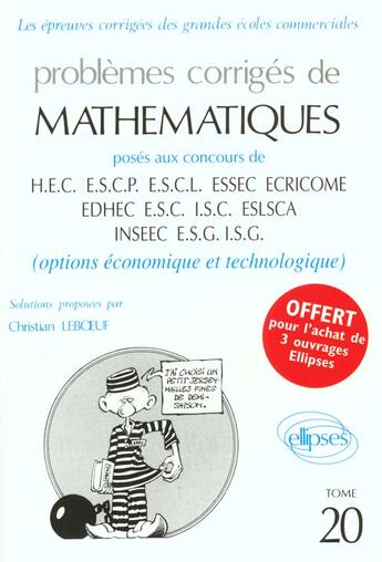 Couverture du livre « Mathematiques hec 1997 - tome 20 (option economique et technologique) » de Christian Leboeuf aux éditions Ellipses