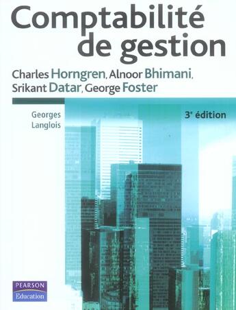 Couverture du livre « Comptabilite de gestion » de Horngren/Bhimani aux éditions Pearson