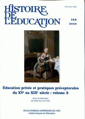 Couverture du livre « HISTOIRE DE L'EDUCATION » de Le Cam Jean-Luc aux éditions Ens Lyon