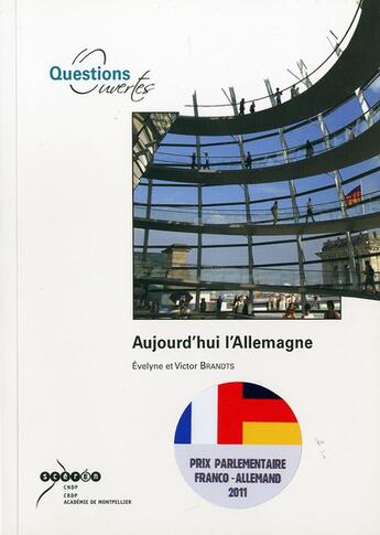 Couverture du livre « Aujourd'Hui L'Allemagne » de Brandts E. Et V. aux éditions Crdp De Montpellier