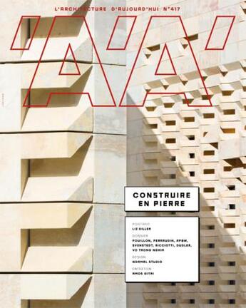 Couverture du livre « L'architecture d'aujourd'hui n 417 contruire en pierre mars 2017 » de  aux éditions Archipress