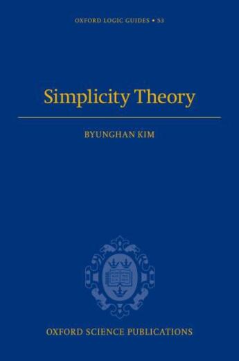 Couverture du livre « Simplicity Theory » de Kim Byunghan aux éditions Oup Oxford