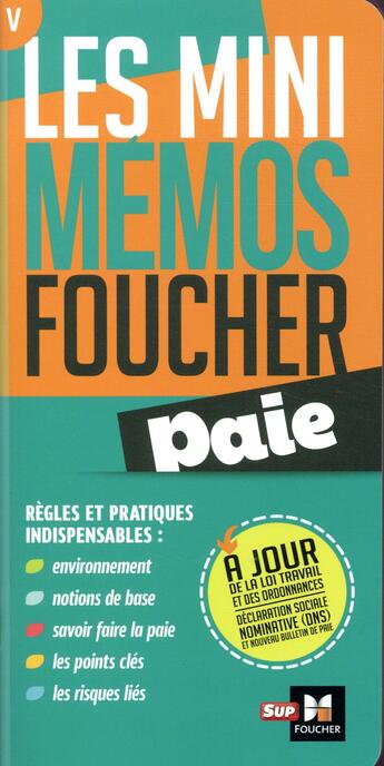 Couverture du livre « Les mini mémos Foucher ; paie (2e édition) » de Bernard Derangere aux éditions Foucher