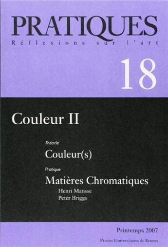 Couverture du livre « Couleur II » de  aux éditions Pu De Rennes