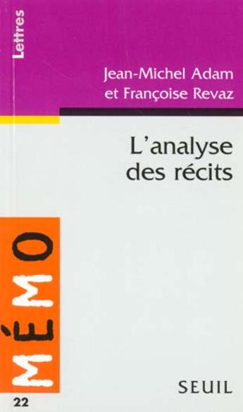 Couverture du livre « Introduction a l'analyse des recits » de Adam/Revaz aux éditions Points