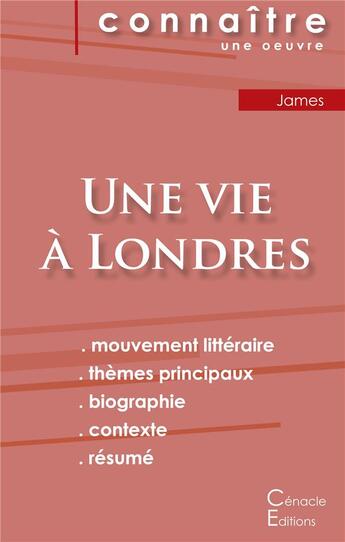 Couverture du livre « Une vie à Londres de, Henry James » de Henry James aux éditions Editions Du Cenacle