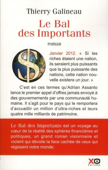 Couverture du livre « Le bal des importants » de Thierry Galineau aux éditions Xo