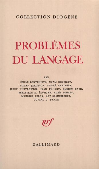 Couverture du livre « Problemes du langage » de Fonagy/Schaff/Paude aux éditions Gallimard