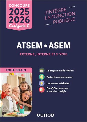 Couverture du livre « Concours ATSEM ASEM - Tout-en-un - 2025-2026 : Externe, interne et 3e voie » de Corinne Pelletier aux éditions Dunod