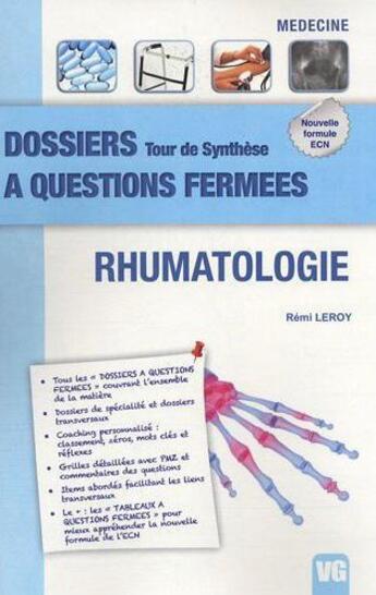 Couverture du livre « Dossiers a questions fermees rhumatologie » de R.Leroy aux éditions Vernazobres Grego