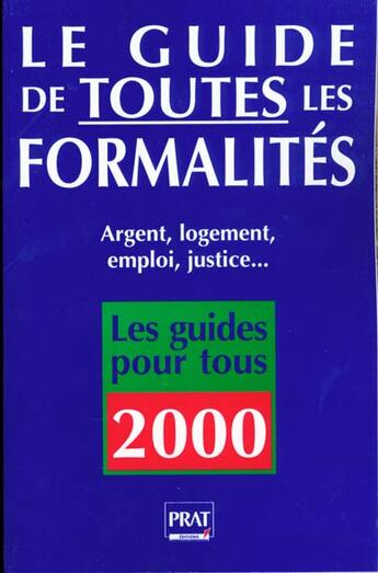 Couverture du livre « Guide des formalites 2000 » de  aux éditions Prat