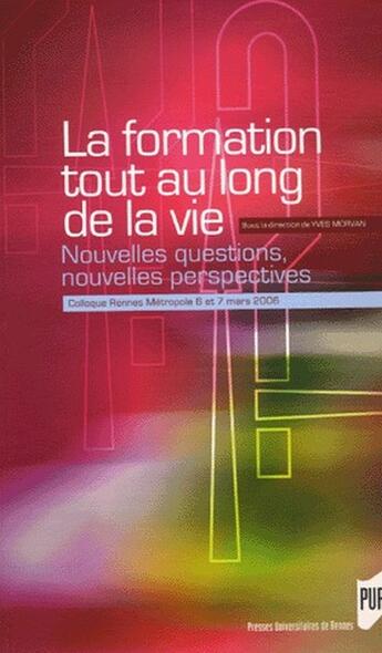 Couverture du livre « Formation tout au long de la vie » de Y Morvan aux éditions Pu De Rennes