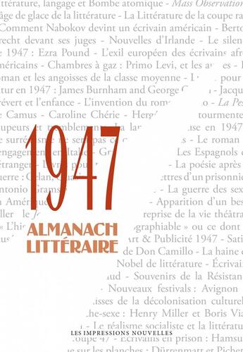 Couverture du livre « 1947 ; almanach littéraire » de David Martens aux éditions Impressions Nouvelles