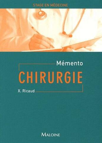 Couverture du livre « Chirurgie - msm » de Xavier Ricaud aux éditions Maloine