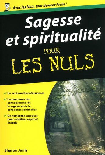 Couverture du livre « Sagesse et spiritualité » de Janis Sharon aux éditions First