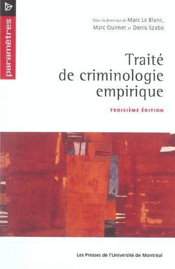 Couverture du livre « Traite De Criminologie Empirique » de  aux éditions Pu De Montreal