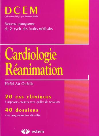 Couverture du livre « Cardiologie, réanimation » de Hafid Ait Oufella aux éditions Estem