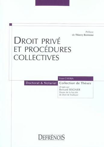 Couverture du livre « Droit prive et procedures collectives - vol02 » de Chvika E. aux éditions Defrenois