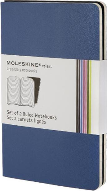 Couverture du livre « Carnet volant ligne poche set 2 couv. souple bleu » de Moleskine aux éditions Moleskine