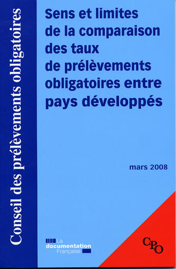 Couverture du livre « Sens et limites de la comparaison des taux de prélèvements obligatoire entre pays développés » de  aux éditions Documentation Francaise