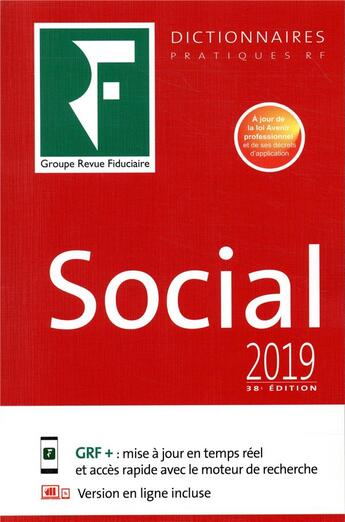 Couverture du livre « Dictionnaire social (édition 2019) » de  aux éditions Revue Fiduciaire