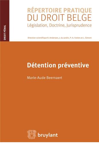 Couverture du livre « Détention preventive » de Marie-Aude Beernaert aux éditions Bruylant