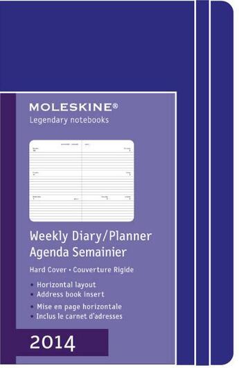 Couverture du livre « Agenda semainier 2014 horizontal poche violet couverture rigide » de Moleskine aux éditions Moleskine Papet