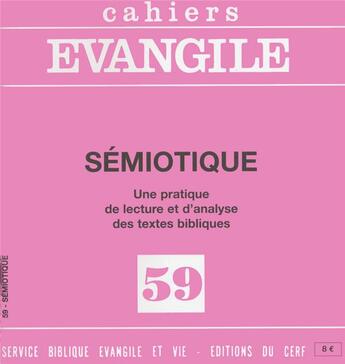 Couverture du livre « CE-59. Sémiotique » de Centre Analyse Disco aux éditions Cerf