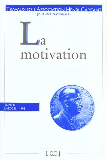 Couverture du livre « Motivation » de Capitant aux éditions Lgdj