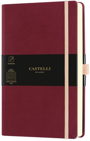 Couverture du livre « Carnet aquarela grand format ligne cerise noire » de Castelli aux éditions Castelli Milano