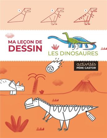 Couverture du livre « Ma leçon de dessin : Les dinosaures » de Joana Jesus aux éditions Pere Castor