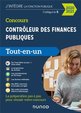 Couverture du livre « Concours contrôleur des finances publiques ; catégorie B ; tout-en-un (édition 2020/2021) » de  aux éditions Dunod