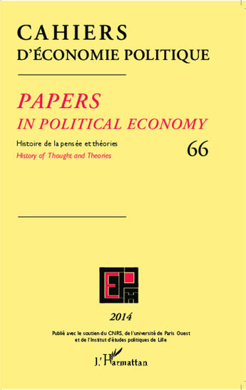 Couverture du livre « Cahiers D'Economie Politique T.66 ; Histoire De La Pensée Et Théories » de Cahiers D'Economie Politique aux éditions L'harmattan