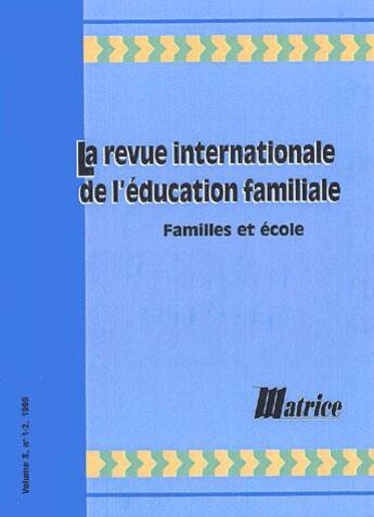 Couverture du livre « Familles et ecole » de  aux éditions Champ Social