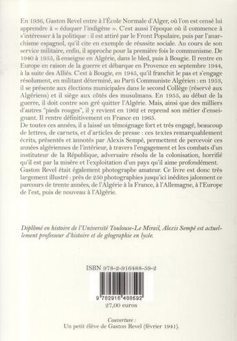 Couverture du livre « Un instituteur communiste en Algérie » de Alexis Sempe aux éditions La Louve