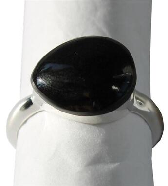 Couverture du livre « Bague argent pierre polie bombee onyx noir - t53 » de  aux éditions Dg-exodif