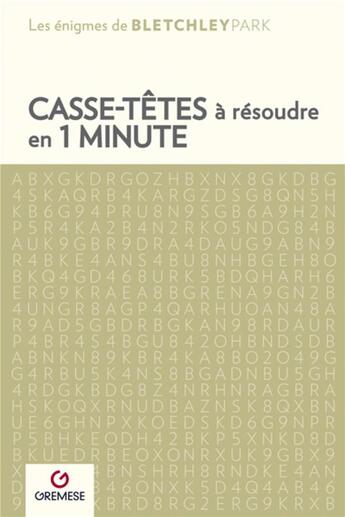 Couverture du livre « Casse-têtes à résoudre en 1 minute » de  aux éditions Gremese