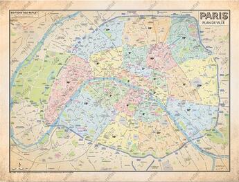 Couverture du livre « Plan de paris - modele vintage - affiche 60x80cm » de Editions Geo Reflet aux éditions Editions Geo Reflet