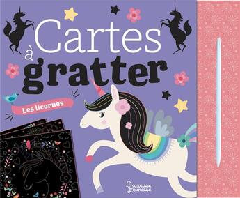 Couverture du livre « Cartes à gratter : les licornes » de Maude Guesne aux éditions Larousse