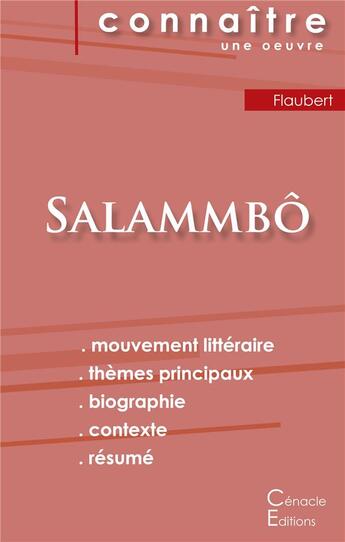 Couverture du livre « Salammbô, de Gustave Flaubert » de  aux éditions Editions Du Cenacle