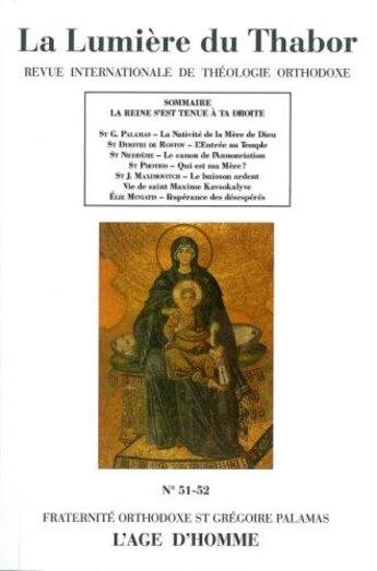 Couverture du livre « La reine s'est tenue a ta droite » de Lumiere Du Thabor 51 aux éditions L'age D'homme