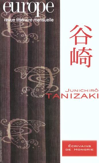 Couverture du livre « Revue Europe n.872 : Junichiro Tanizaki » de Revue Europe aux éditions Revue Europe