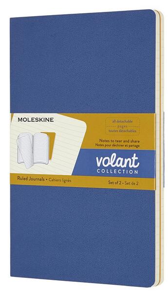 Couverture du livre « Cahier volant grand format ligné bleu-moutarde 2 exemplaires » de  aux éditions Moleskine